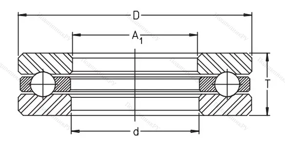 Упорный шариковый подшипник 51117