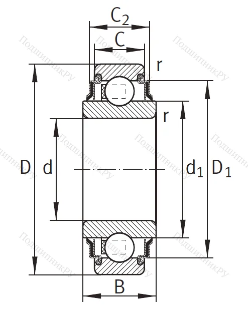 Закрепляемый подшипник 203 KRR-AH 05