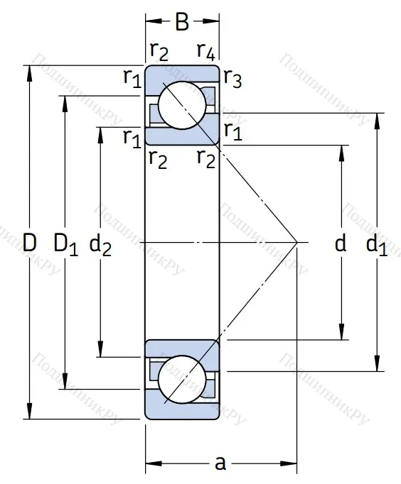 Однорядный шариковый подшипник 7215 BECBP
