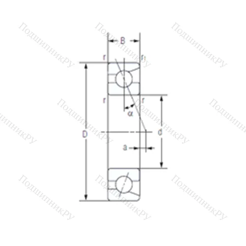 Подшипник шариковый радиально-упорный 7904C