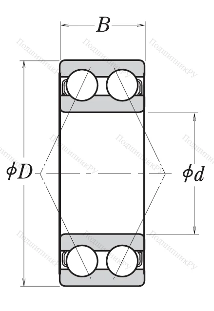 Двухрядный шариковый подшипник 3203 B 2ZRTNG