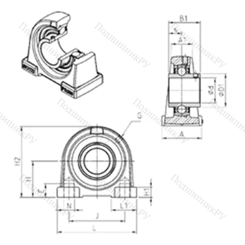 Подшипниковый узел шариковый радиальный UCPA 204 от производителя  SNR