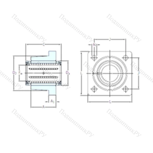 Подшипник шариковый линейный LVCR 80-2LS