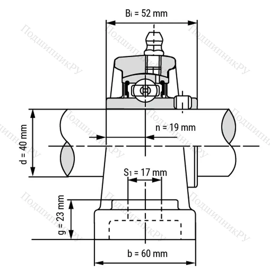 Подшипниковый узел UCP 308 - Вал: 40 мм