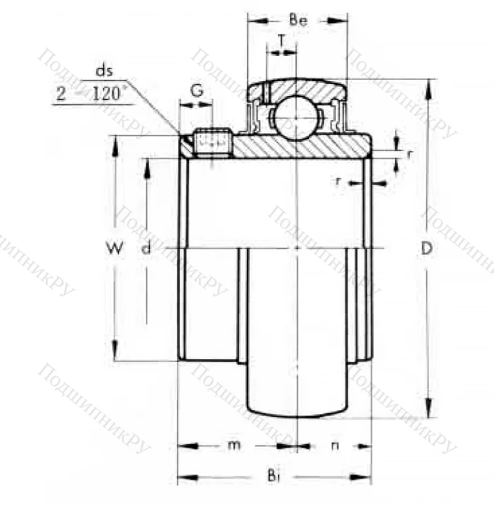 Корпусный подшипник UC 211-32