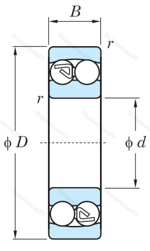 Двухрядный шариковый подшипник 1314 от производителя  KOYO