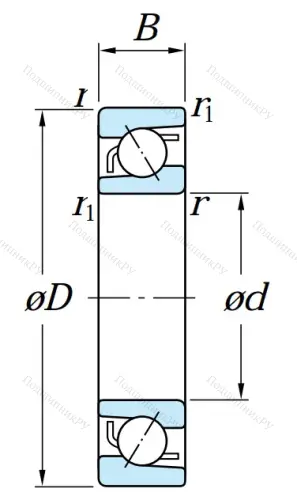 Однорядный шариковый подшипник 7202 B от производителя  KOYO
