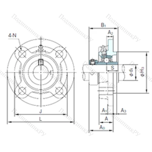 Подшипниковый узел шариковый радиальный UGFC 210