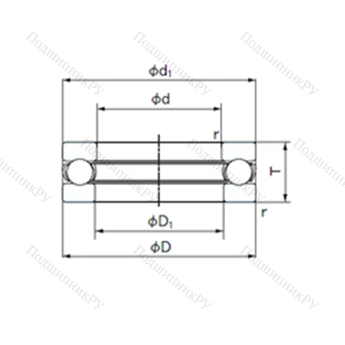 Подшипник шариковый упорный 2901