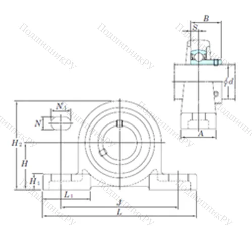 Подшипниковый узел шариковый радиальный BLP 204-12 от производителя  KOYO