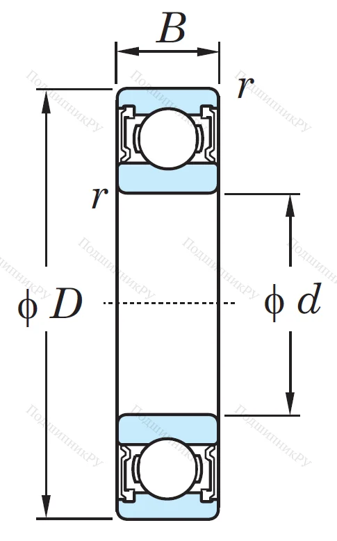 Однорядный шариковый подшипник 6309 2RS C 3