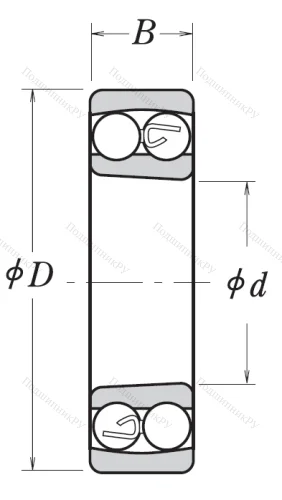 Двухрядный шариковый подшипник 1211 K C 3 от производителя  NSK