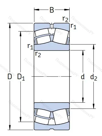 Сферический роликовый подшипник 22209 E
