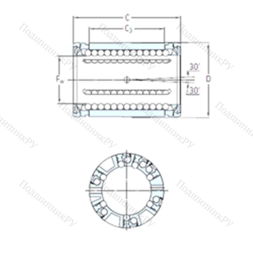 Подшипник шариковый линейный LBCD 12 A