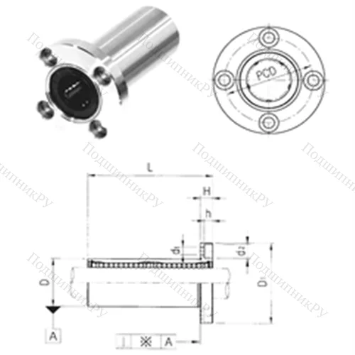 Подшипник шариковый линейный LMF 8L