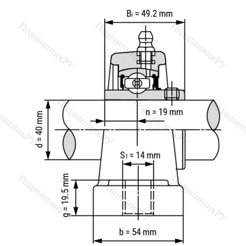 Подшипниковый узел SSUCPPL 208 - Вал: 40 мм от производителя  LPZ