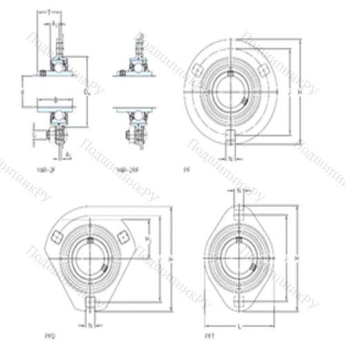 Подшипниковый узел шариковый радиальный PFT 40 RM