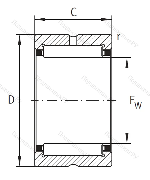 Игольчатый подшипник NK 35/30 TV XL