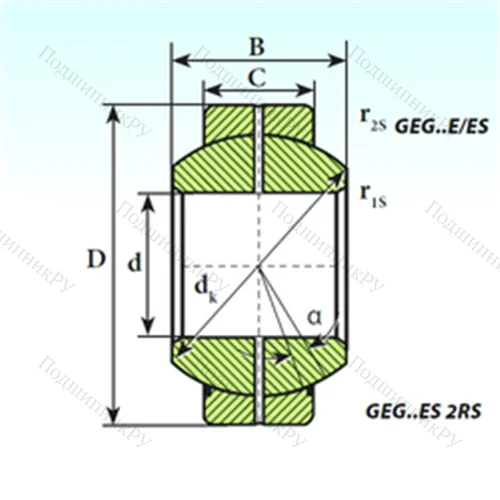 Подшипник скольжения сферический GEG 70 ES 2RS