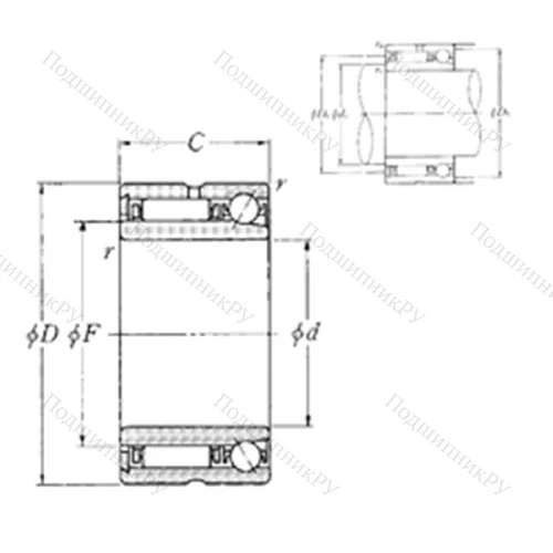 Подшипник комбинированный NKIA 5908