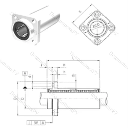 Подшипник шариковый линейный LMKP 12L