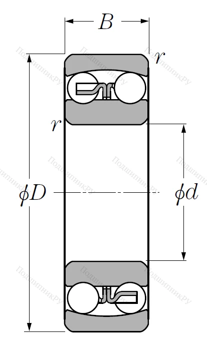 Двухрядный шариковый подшипник 2214 S