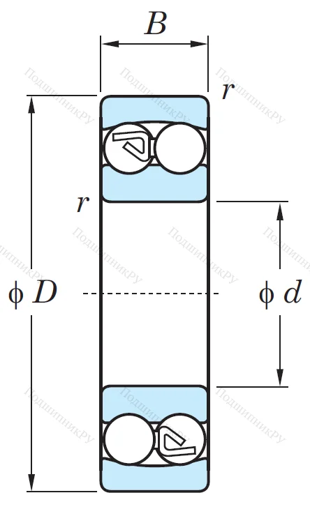Двухрядный шариковый подшипник 2309 MG