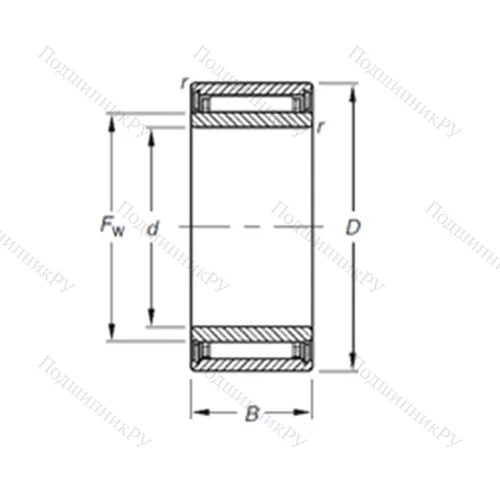 Подшипник игольчатый радиальный NKJ 7/12