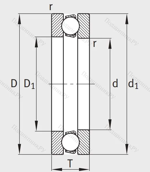 Упорный шариковый подшипник 51317