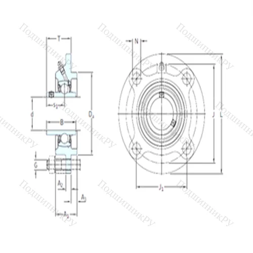 Подшипниковый узел шариковый радиальный FYC 45 TF