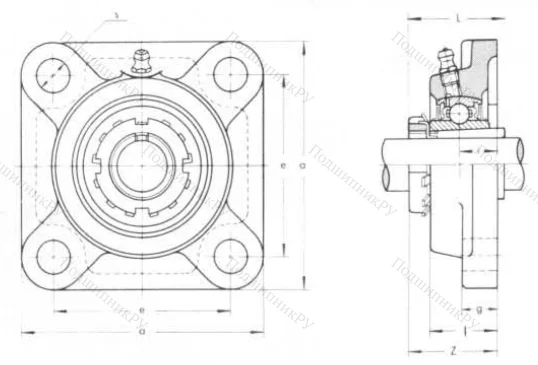 Подшипниковый узел UKF 211