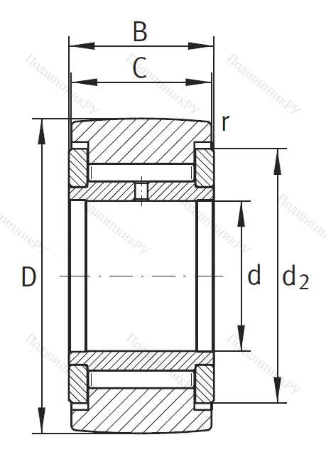 Игольчатый подшипник NATV 6