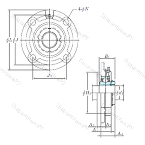 Подшипниковый узел шариковый радиальный UKFC 205 от производителя  KOYO