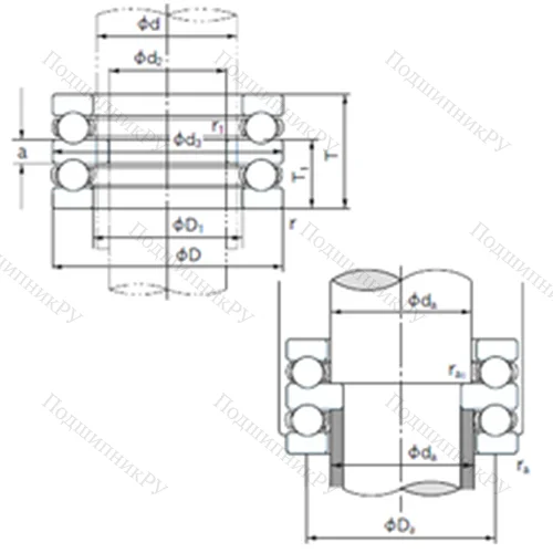 Подшипник шариковый упорный 52324