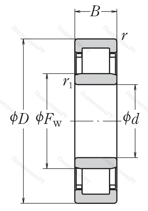 Роликовый цилиндрический подшипник NU 316 ET C 3