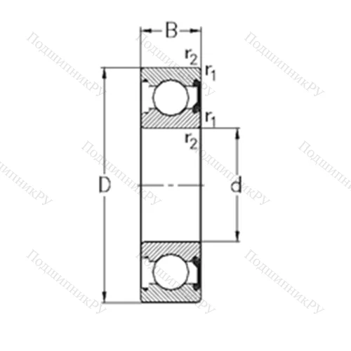 Подшипник шариковый радиальный 6215-2RSR