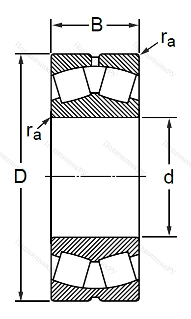 Сферический роликовый подшипник с конической посадкой на вал 1153615 АН (22315 CKW 33)