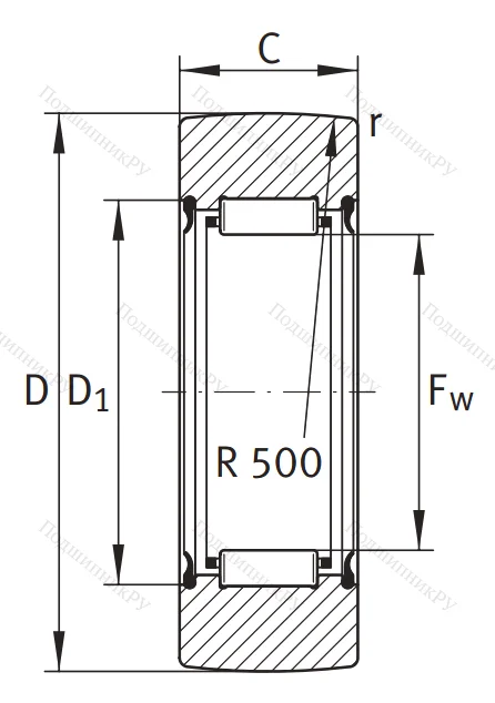 Игольчатый подшипник RNA 2201  2RSR