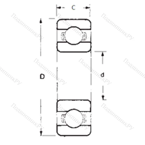 Подшипник шариковый радиальный 1607