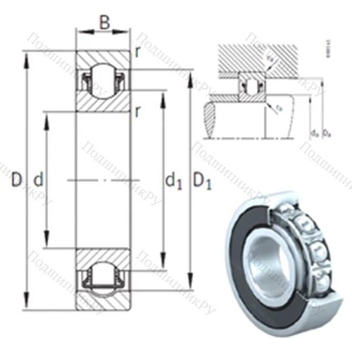 Подшипник с шариковыми роликами (ball roller) радиальный BXRE 004-2HRS