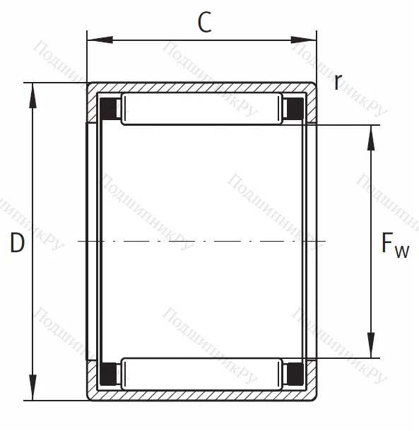 Игольчатый подшипник HK 1412 B