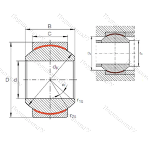 Подшипник скольжения сферический GE 30 PW