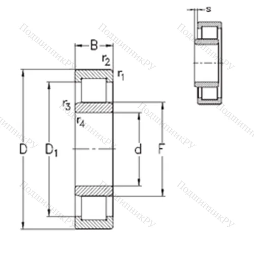 Подшипник роликовый радиальный NU 2328-E-M 6