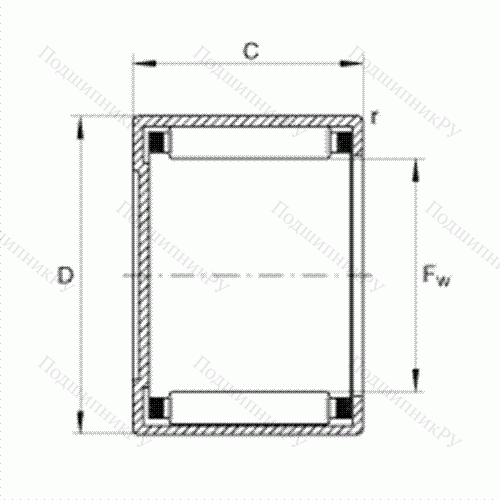 Подшипник роликовый игольчатый с одним наружным штампованным кольцом, закрытым с одной стороны BCE 34-TN