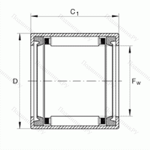Подшипник роликовый игольчатый с одним наружным штампованным кольцом SCE 128-PP